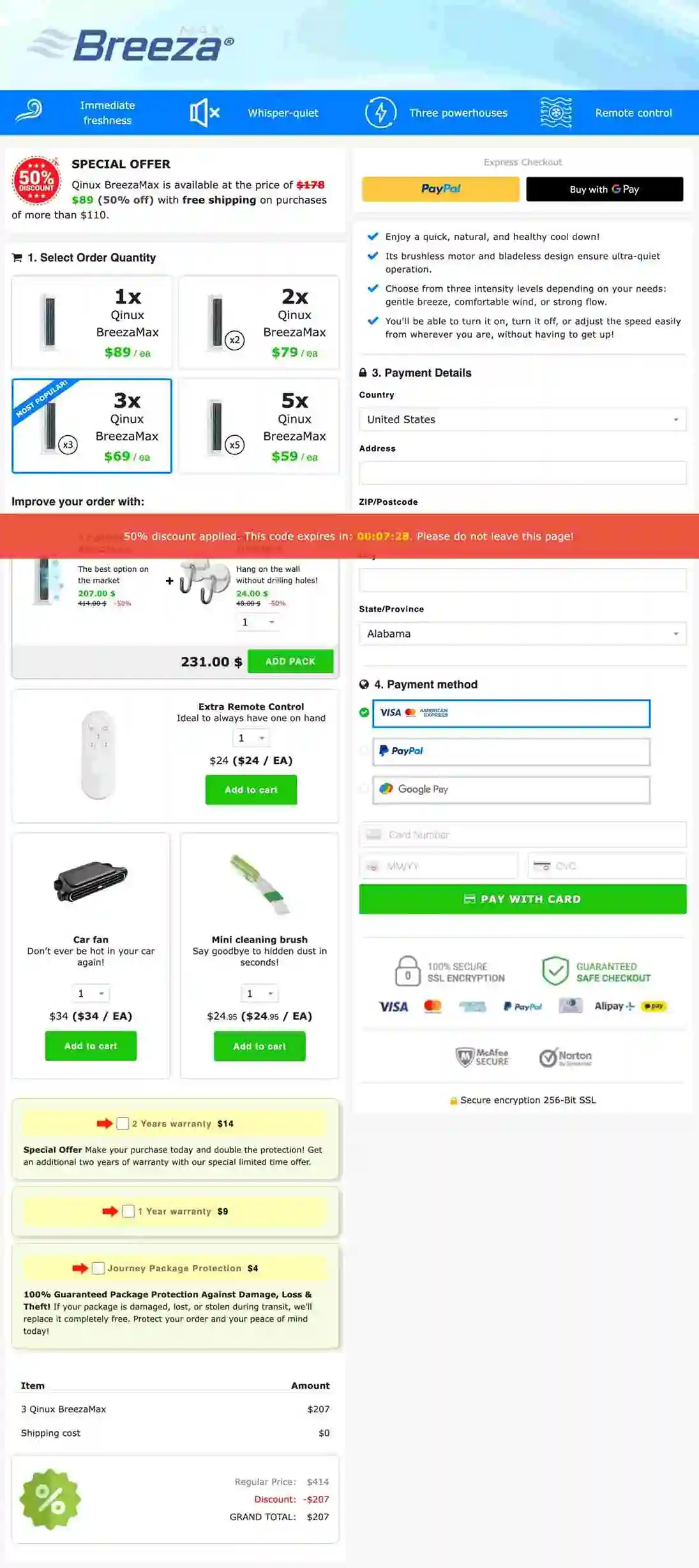 Breezamax Breezemax Secure Payment — Visa Mastercard AmEx USA
